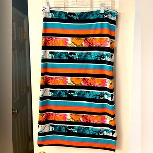 Bisou Bisou multi color pull on pencil skirt